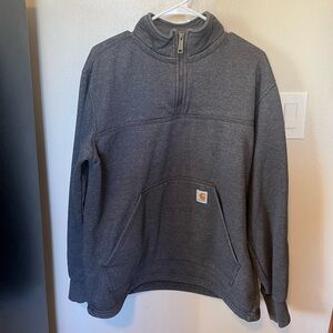 Carhartt Men's Charcoal 1/4 Zip-Up Sweater